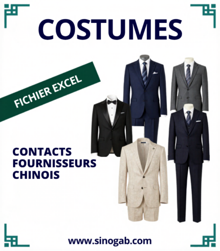 Carnet de Contacts Fournisseurs Costumes Homme Chine